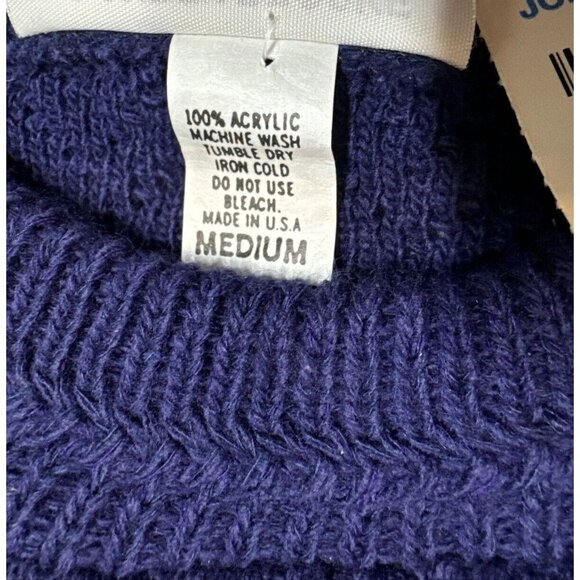 Lauren Brooke Sweater Womens Medium Blue Ribbed Pattern Knit Retro Vintage 80s - Picture 7 of 8